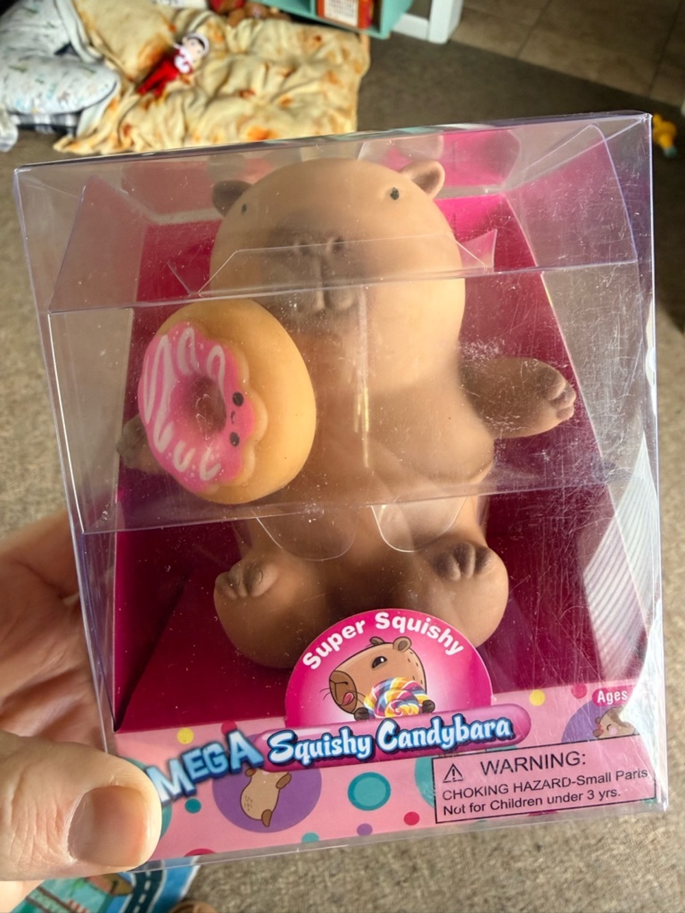 Super Squishy Candybara Plush Toy with Pink Donut- new in box